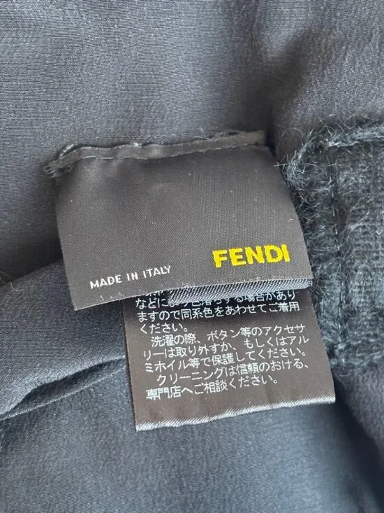 Fendi Fatipet Ribbon Shawl Black Scarf - Picture 8 of 13